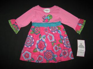 New "Rosy Squirrel" Dress Girls Baby Clothes 24M Boutique Fall Winter Infant