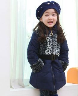 New Winter Girls Kids Winter Coat Beautiful Lovely Cotton Coat Outerwear sz2 7Y