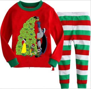 Baby Kids Boys Girls Suit Christmas Sleepwear "Christmas Tree" Pajama Set GIFT2T