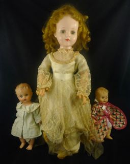 Vintage Sweet Sue Doll Walker Jointed American Character 24" Plus Baby Doll Lot