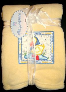 New Elements of Style Yellow Plush Quack Duck Baby Security Blanket Satin Pond