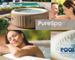 Intex Pure Spa Deluxe Inflatable 4 Person Portable Spa Hot Tub Jacuzzi