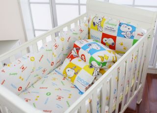 Baby Bedding Crib Cot Sets 9 Piece Snoopy Theme