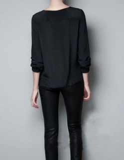 New Womens Europe Fashion Tiger Print Chiffon Crewneck Long Sleeve T Shirt B1037