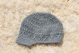 Cute Handmade Cotton Baby Crochet Knit Newsboy Beret Cap Hat Nappy Photo Prop
