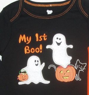 Halloween Bodysuit Baby Bib or Toy Boys Girls Long Sleeve Top My 1st Costume Set