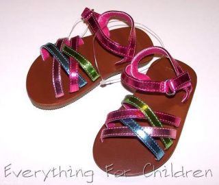 Girls Gymboree Palm Springs Sandals 6 Rainbow Pink