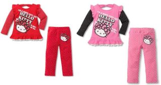 2 PC Toddler Girl Hello Kitty Cotton Outfit L s Set 2 3 4 5 6 Years