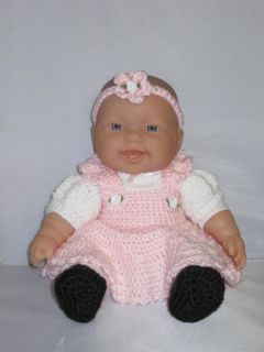 Berenguer 14" Baby Doll Cloth Body Knit Dress Panty Headband Booties Toys Gifts
