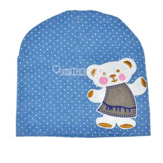 W3LE New Style Infant Baby Children Lovely Bear Cartoon Pattern Dot Cap Hat Hot
