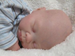 Blond Reborn Preemie NB Boy Baby Doll Oarb Dry Skin Drool Bubbles Rooted Lashes