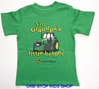 John Deere Boys 2T 3T 4T 4 5 6 7 Short Sleeve Tee Shirt Top Tractor Farm Farmer