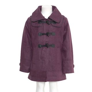Girls Purple Hooded Wool Toggle Fall Winter Coat Jacket Girls 5 6