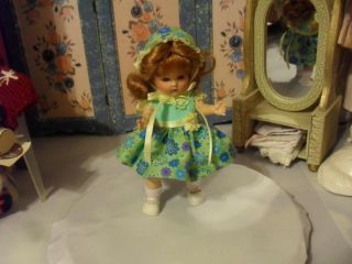 SSO Doll Clothes Bluegreen Dress Hat for 7 8" Ginny Muffy Wendy Alexander Kins