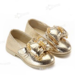 PU Leather Toddler Baby Girl Princess Child Dress Shoes Size：US 4 7 for 1 3years