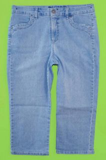Gloria Vanderbilt Sz 6 Capris Stretch Womens Blue Jeans Denim Pants 5L34