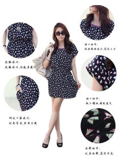 New 2013 Fashion Korean Style Women's Loose Slim Mini Chiffon Dress