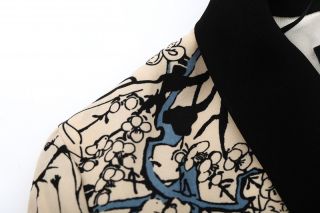 New Womens European Fashion Flower Print Loose Fancy Casual Coat Jacket B2242C