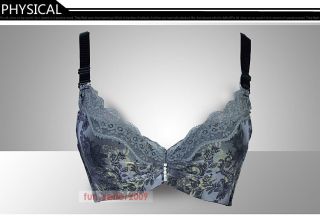 New Push Up Sexy Lace Trim Padded Underwire Bra Chinoiserie Size 32 34 36 38 AA