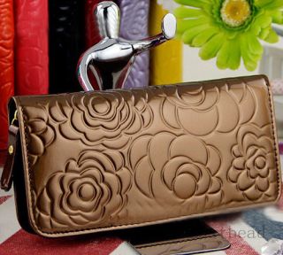 Fashion Lady Women's Leather Flower Purse Long Zipper Clutch Card Wallet 7 Color