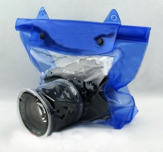 Blue Waterproof Underwater Housing Dry Bag Case for Camera Canon 7D 450D 60D 50D