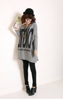New Womens Korean Style Fashion Letters Printing Batwing Loose T Shirt Top K108