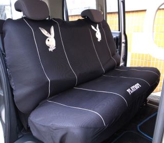 Playboy Car Seat Cover Front Rear Full Set Metallic Silver Mesh Foam MS