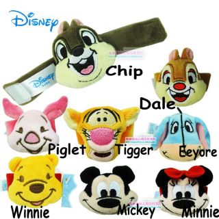 1× Disney Infant Baby Kids Velvet Wrist Watch Rattles Soft Toys Hands Finders 0