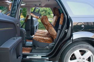 17pc Original Cheetah Leopard Car Animal Print Complete Car Seat Cover