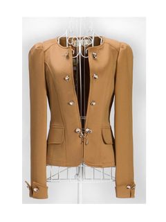New Fashion Women Slim Fit Business Puff Sleeves Suit Blazer Jacket Coat