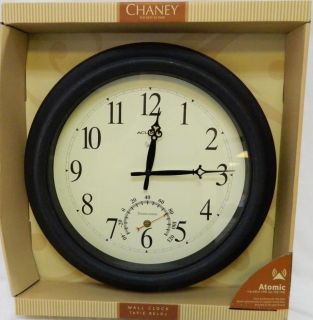 Chaney Acurite 50308 Atomic 18" Aged Metal Indoor Outdoor Wall Clock Thermometer