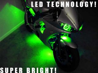 Blue Motorcycle Body LED Lights 10 LED Kit Remote CNT