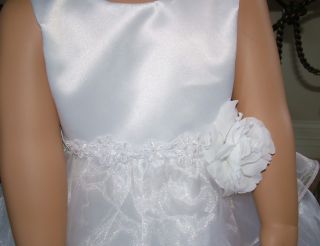 White Taffeta Flower Girl Dress