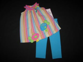 New "Fishy Soulmates" Capri Pants Girls Clothes 3T Spring Summer Toddler Beach