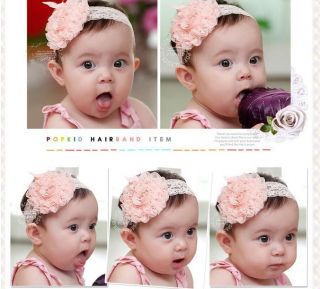 New Baby Toddler Kid Children Girl Lace Flower Hair Band Elasticity Headband Hot