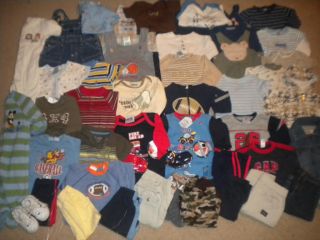 Baby Boy Fall Winter Clothes Size 6 9 Months Outfits Sleepwear Huge Lot 50pcs