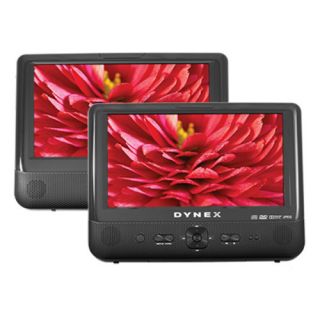 Dynex DX D9PDVD 9" Dual Screen Portable DVD Player w' Car Seat Mounting Straps
