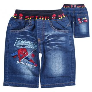 New Cool Toddlers Kids Boys Girls Spider Man Shorts Jeans Size 3 4 Years 100