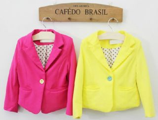 New Girls Casual Top Kids Candy Color Slim Coat Jacket 2 7Y Clothing GC001