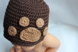 New Handmad Knit Crochet Cotton Baby Football Hat Cap Newborn Photo Prop Gift