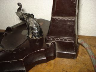 Art Deco Style Electric Desk Lamp Elephant Cast Iron