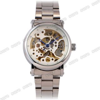 Stainless Steel Automatic Skeleton Watch