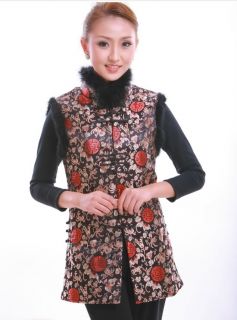 Charming Chinese Women's Winter Cotton Waistcoat Vests Sz M XXXXL