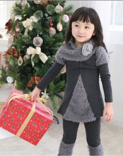 Kids Girls Winter Fashion Cute Long Sleeve Top and Leggings Outfits Sets sz2 7Y