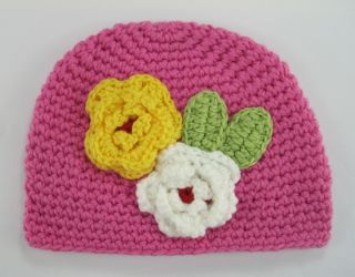 Cute Fashion Crochet Handmade Flower Knit Kufi Beanie Hat Cap Baby Girl Gift New