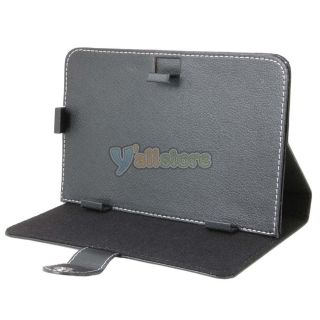 New Universal Leather Case Stand Cover for 7" Tablet PDA Mid Black