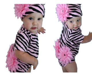 Baby Toddlers Girl Fancy Set Clothes w Hat Pink Zebra Leopard Damask Scrolls