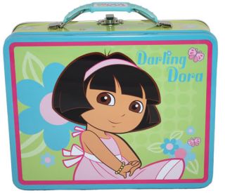 Dora The Explorer Tin Lunch Box Green "Darling Dora"
