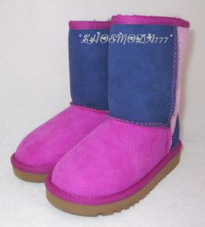 UGG Australia Classic Patchwork Sheepskin Boots Shoes Cactus Flower 8 10 UK 7 9