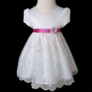 KD367 Baby Child Ivory Christening Baptism Embroidered Sequin Dress 3 12months